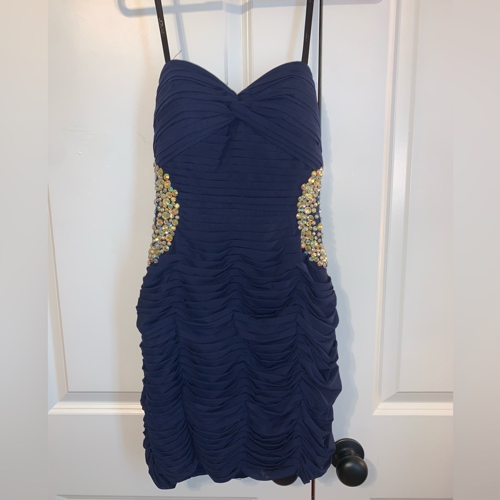 Jovani strapless prom dress